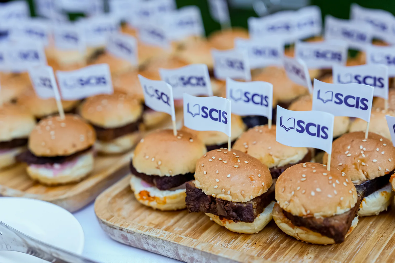 Mini burgers prepared for a school celebration